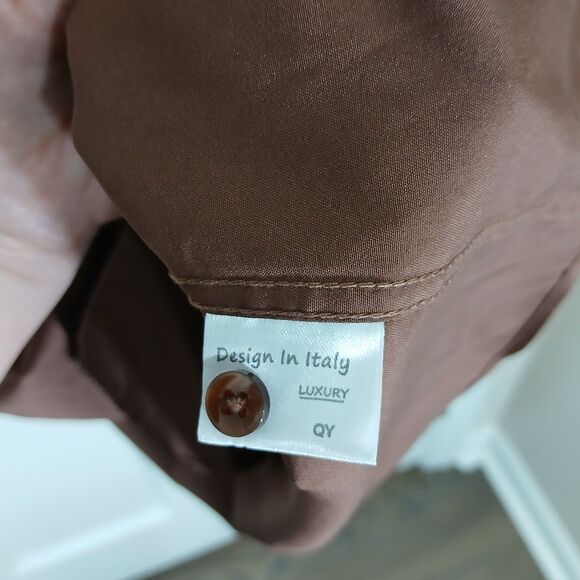 Men's FLEX Brown Long Sleeve Button Down Dress Shirt XL - Picture 12 of 13